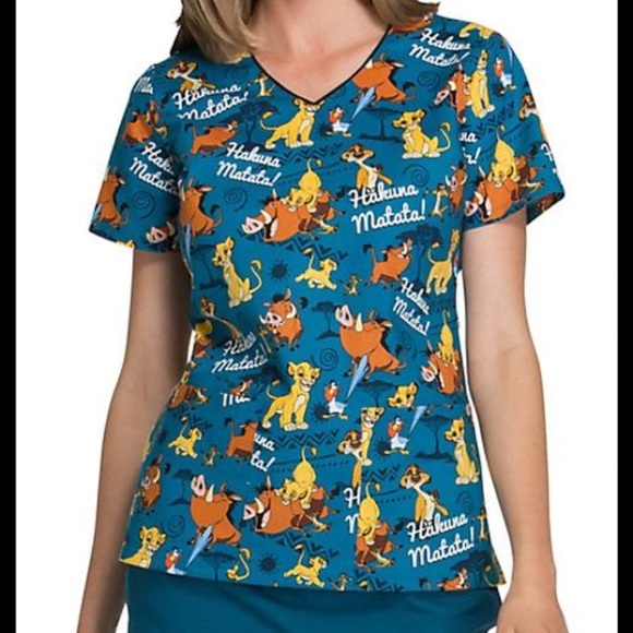 Lion King Scrub Top Size XSmall - Picture 1 of 7